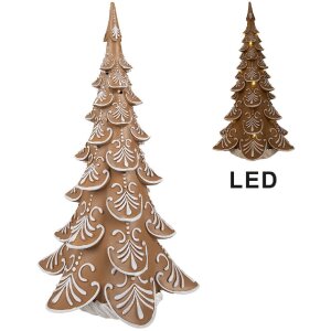 Clayre & Eef 6PR3905GG Weihnachtsbaum LED Braun Beige...