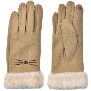Juleeze JZGL0098 Handschuhe beige 9x23x2 cm Katzen-Design...