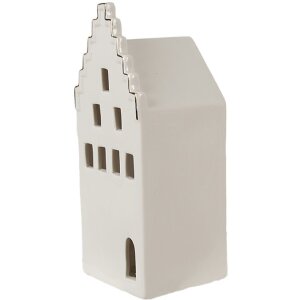 Clayre & Eef 6CE1598M LED Deko Haus Beige Gold 7x6x16 cm Porzellan Landhausstil