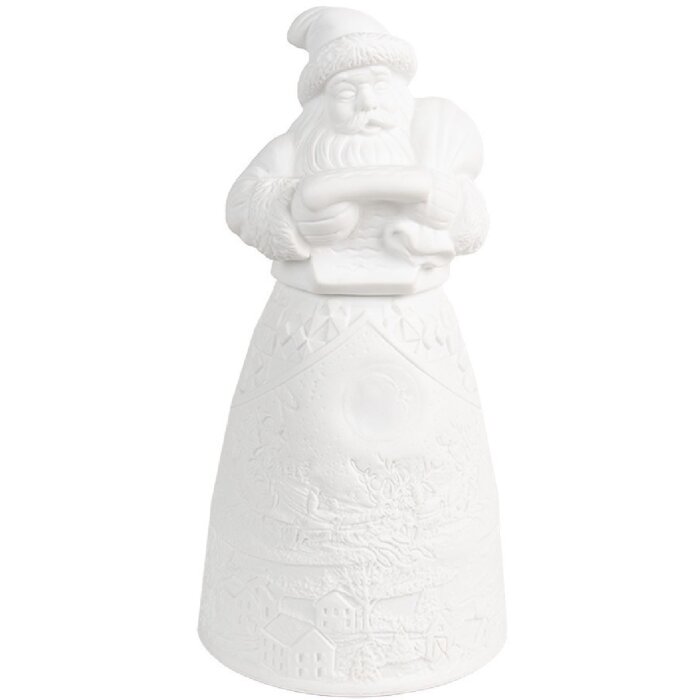 Clayre & Eef 6CE1748 Weihnachtsmann Dekoration Porzellan LED Ø9x19cm 3xAAA