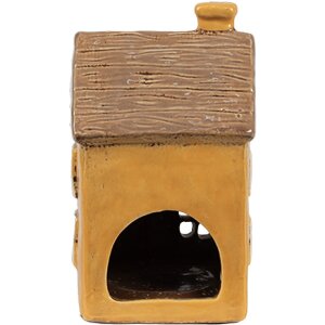 Clayre & Eef 6CE1891 Держатель для чайной лампы Дом керамический желтый 9x9x15 см Стиль кантри