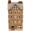 Clayre & Eef 6CE1869 Teelichthalter Haus Keramik Orange-Beige 11x9x22 cm