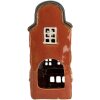 Clayre & Eef 6CE1871 Teelichthalter Haus Keramik Rot 12x9x25 cm Landhausstil