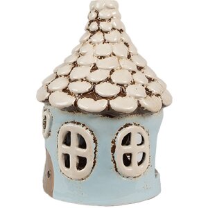 Clayre & Eef 6CE1875 Teelichthalter Haus Blau Beige...