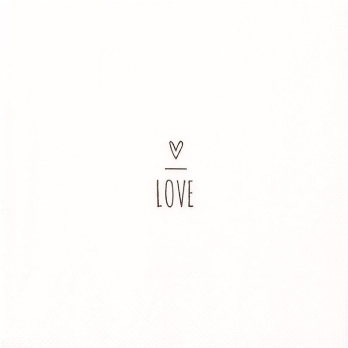 Clayre & Eef 73086 Бумажные салфетки Love White 33x33 см 20 шт.