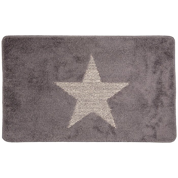 Clayre & Eef BM0010G Коврик для ванной Star Grey 78x48x1 см