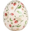 Clayre & Eef 6CE1919L Deko Ei Keramik Beige Rot Ø 14x16 cm Landhaus Stil