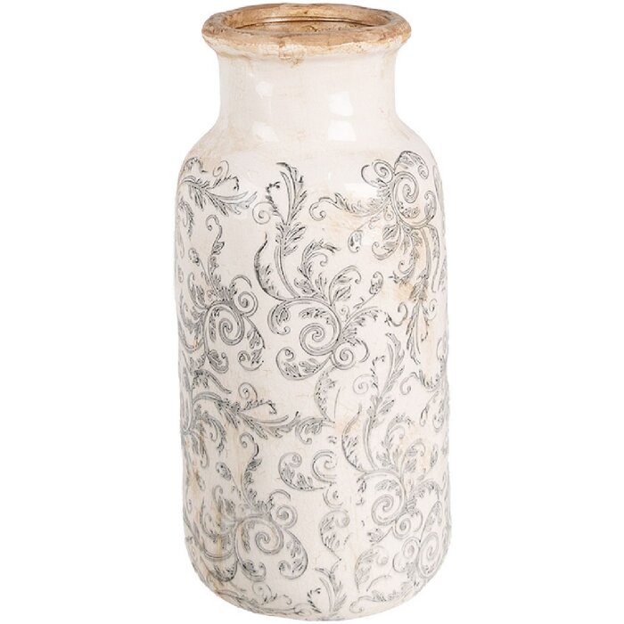 Clayre & Eef 6CE1927L Ваза Ø 15x32 см Белая