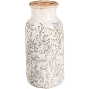 Clayre & Eef 6CE1927L Vase Ø 15x32 cm Weiß