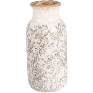 Clayre & Eef 6CE1927L Vase Ø 15x32 cm Weiß