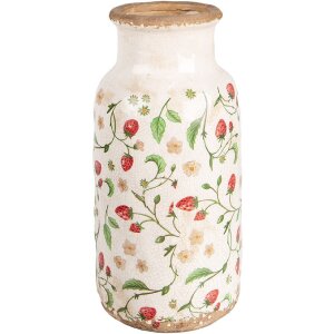 Clayre & Eef Vase 6CE1933L Blumenmuster Erdbeeren...