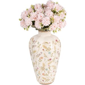 Clayre & Eef Vase 6CE1937S Blumendekor Ø 17x30 cm