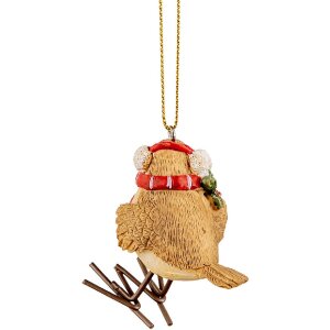 Clayre & Eef 6PR2797GG Dekohänger Vogel Winter...