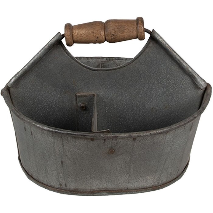 Clayre & Eef 6UNY0014 Metallbehälter mit Fächern Griff 20x18x16 cm