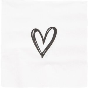 Clayre & Eef 73087 Papierservietten Herzmotiv 33x33...