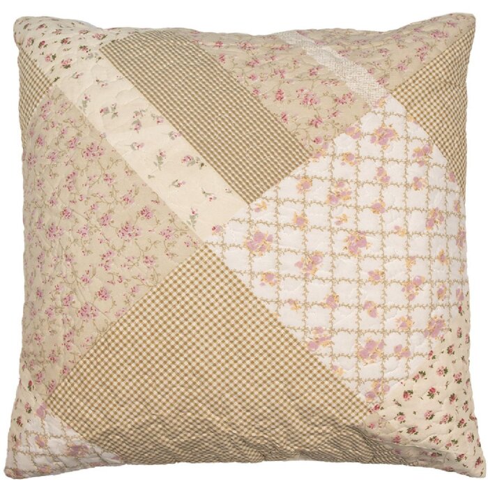 Clayre & Eef Q198.030 Kissenhülle Patchwork Beige Rosa 50x50 cm