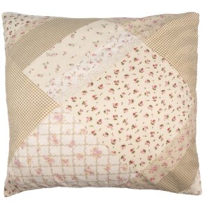 Clayre & Eef Q198.030 Kissenhülle Patchwork Beige Rosa 50x50 cm
