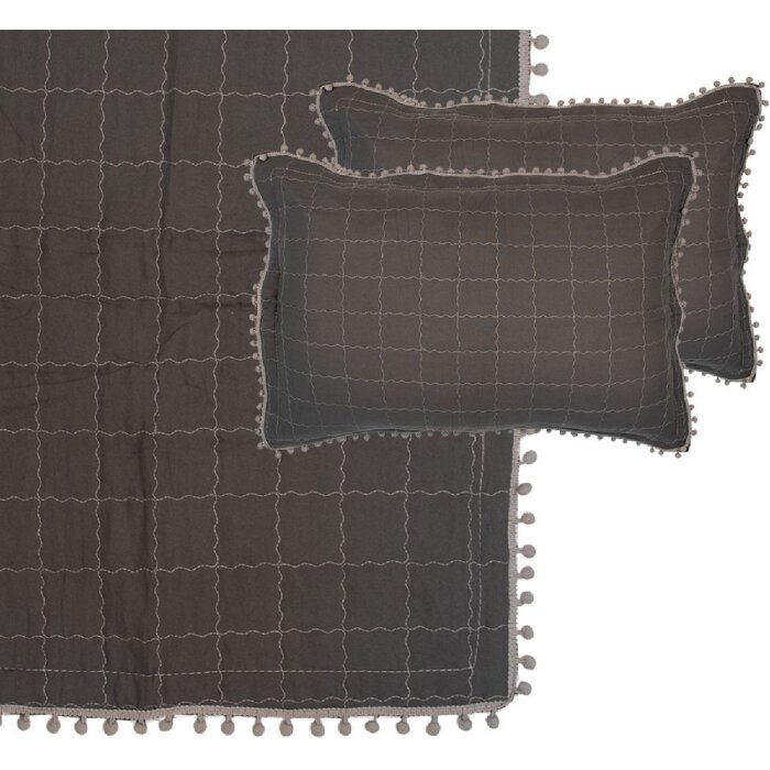 Clayre & Eef Q209.061 Bettüberwurf 220x240 cm 2x Kissenbezug 50x70 cm