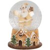 Clayre & Eef 65764 Schneekugel Weihnachtsmann Ø 5x6 cm Braun Grün