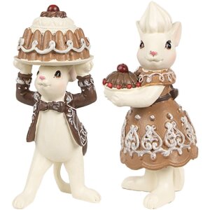 Clayre & Eef 6PR3904GG Dekoration Mäuse mit...