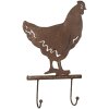 Clayre & Eef 6Y5667 Wandgarderobe Huhn Landhausstil Eisen Braun 21x5x33 cm