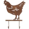 Clayre & Eef 6Y5668 Wandgarderobe Hühnerdesign Braun Eisen 24x5x31 cm