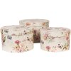 Clayre & Eef 66005 Hutschachtel-Set 3-teilig Blumenmuster Beige Ø24/22/21 cm
