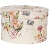 Clayre & Eef 66005 Hutschachtel-Set 3-teilig Blumenmuster Beige Ø24/22/21 cm