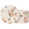 Clayre & Eef 66005 Hutschachtel-Set 3-teilig Blumenmuster Beige Ø24/22/21 cm
