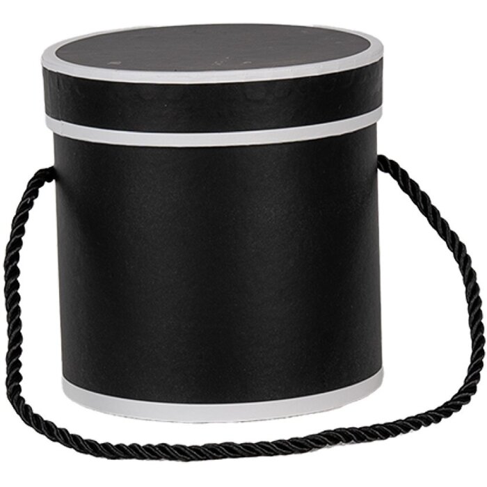 Clayre & Eef 66009Z Geschenkbox Schwarz Ø 12x12 cm Karton