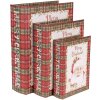 Набор коробок для хранения Clayre & Eef 65756 Красный Белый 3 размера Рождественский МДФ