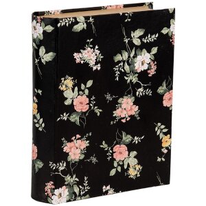 Clayre & Eef 66013Z Schachtel Buchform Blumen Schwarz...