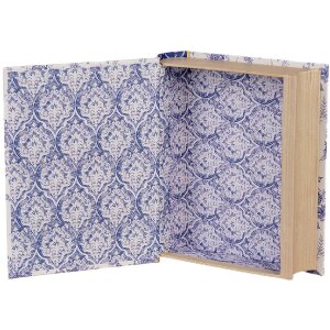 Clayre & Eef 66014 Коробка для книг бело-голубая 17x14x5 см Ретро Винтаж