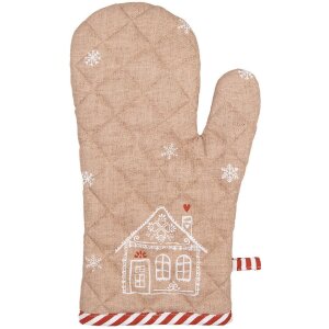 Clayre & Eef Ofenhandschuh Braun Weiß...