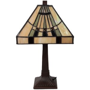 LumiLamp 5LL-5451 Tischlampe Tiffany Beige 23x23x38 cm...