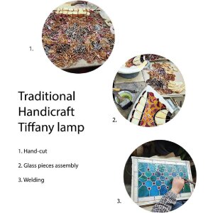 LumiLamp 5LL-5452 Tischlampe Tiffany Beige 23x23x38 cm E14 1x40W