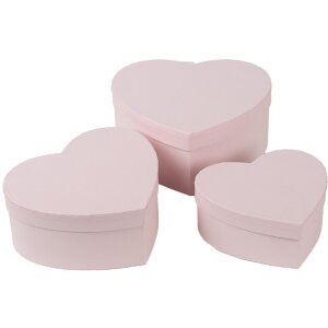 Clayre & Eef 66025 Boxen-Set Herz Rosa 3...