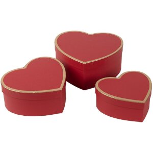 Clayre & Eef 66026 Herz Schachteln Rot 3er Set...