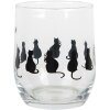 Clayre & Eef PWSGL0003 Trinkglas Katzenmotiv Ø 8x9 cm 300 ml Transparent