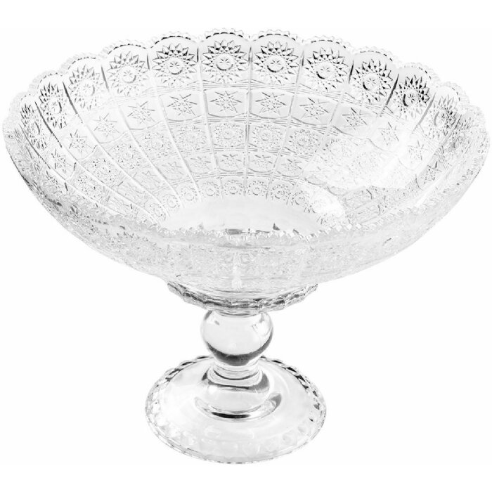 Clayre & Eef 6GL5016 Schale auf Fuß Transparent Ø 32x21 cm Glas