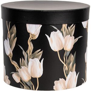 Clayre & Eef 66023 Aufbewahrungsboxen Set 3 Größen Schwarz Floral Landhausstil