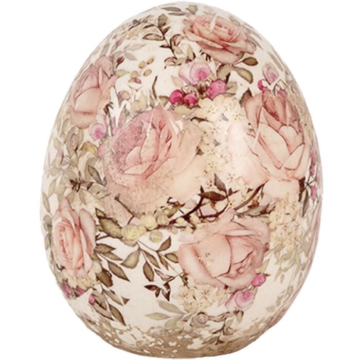Clayre & Eef 6CE1920M Dekoration Ei Keramik Beige Rosa Ø 10x12 cm