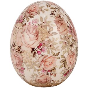 Clayre & Eef 6CE1920M Dekoration Ei Keramik Beige Rosa Ø 10x12 cm