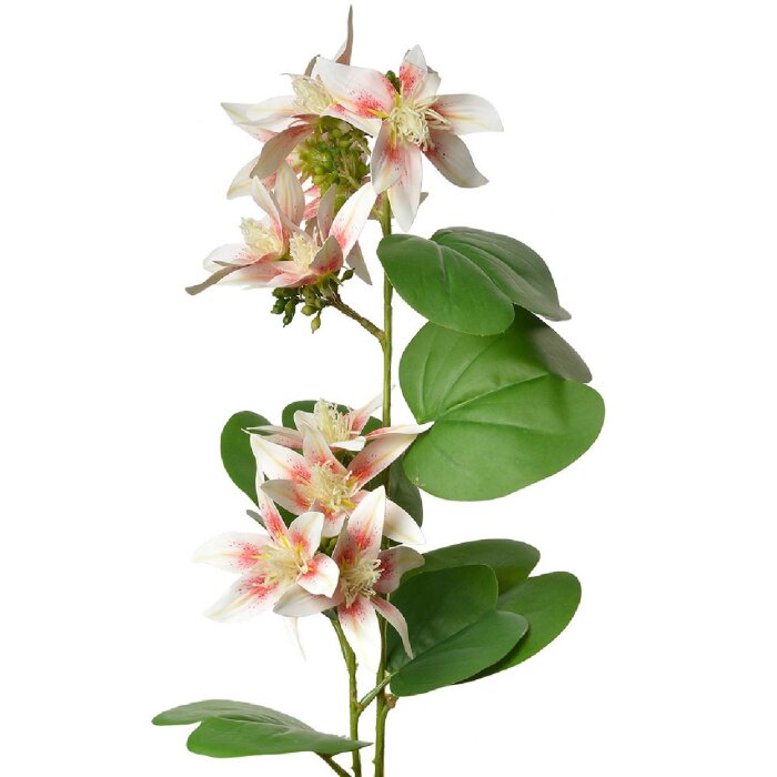 Clayre & Eef 5PL0116W Dekoration Zweig mit Blumen Weiß 18x10x80 cm