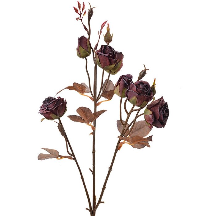 Clayre & Eef 6PL0330R Украшение Ветка с цветами красная деревенская 16x9x73 см