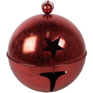 Clayre & Eef 5Y1265 Dekorative Klingeln 3er-Set Rot Metall Landhausstil