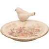 Clayre & Eef 6CE1949M Vogel Fressnapf Keramik Beige Rosa Ø 21x10 cm