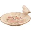 Clayre & Eef 6CE1949M Vogel Fressnapf Keramik Beige Rosa Ø 21x10 cm