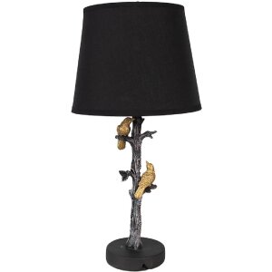 Clayre & Eef 6LMC0094 Настольная лампа черная Ø 23x45 см Стиль кантри E27/макс 60 Вт