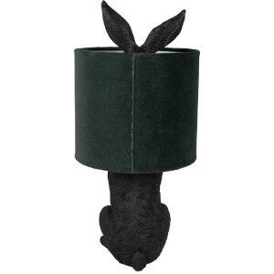 Clayre & Eef 6LMC0099ZVGR Настольная лампа Rabbit Black Green Ø20x43 см E27 60W